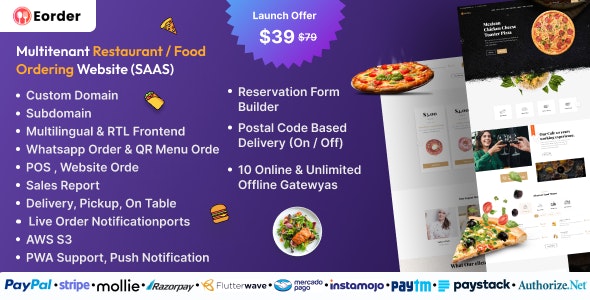 Eorder v3.0 – 多租户餐厅/食品订购网站 (SAAS)插图