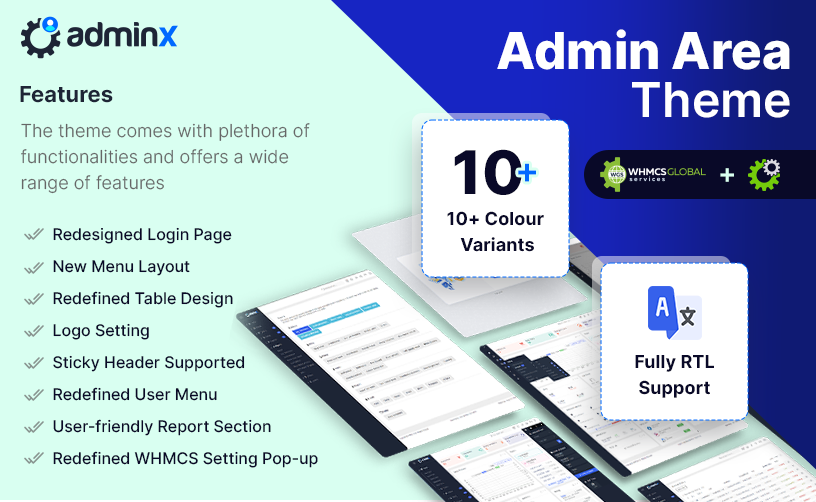 AdminX v1.0.5 – WHMCS ADMIN THEME & TEMPLATE插图