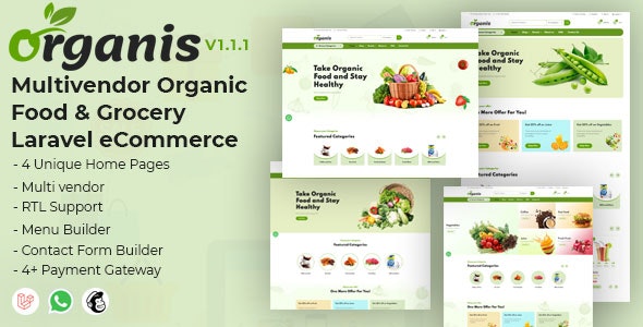Organis v1.2.2 – Multivendor Organic Food and Grocery Laravel eCommerce