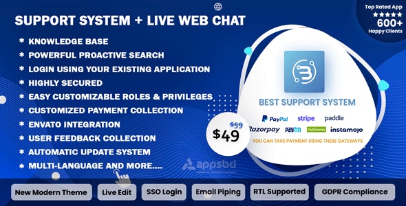 Support System v4.1.4（已汉化95%） – Live Web Chat & Client Desk & Ticket Help Desk插图