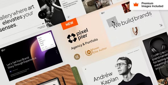 Pixelpiernyc v4.3 – Creative Agency 和 Portolio WordPress 主题插图