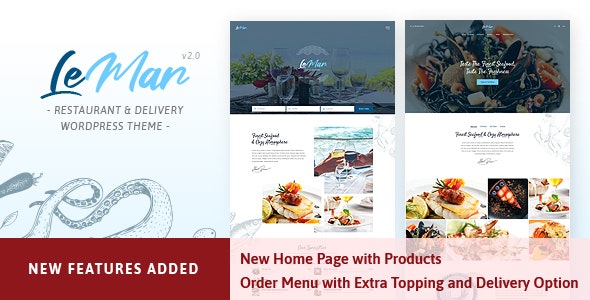 LeMar v2.3 – WordPress 海鲜餐厅主题插图