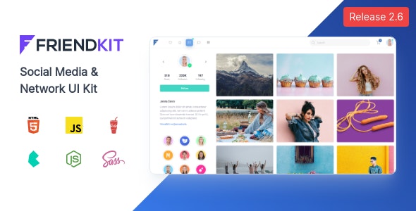 Friendkit v2.6.3 – Social Media UI Kit插图