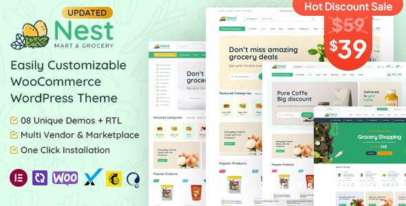 Nest v1.8.2 – WordPress 杂货店 WooCommerce 主题插图