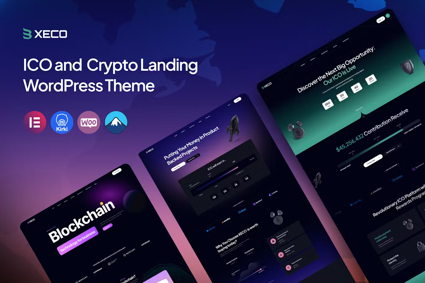 Xeco V1.0 – Ico & Crypto Landing WordPress Theme插图