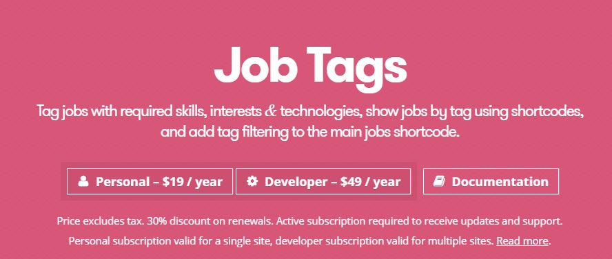 WP Job Manager Job Tags Add-on v2.3.0独家破解(已汉化)
