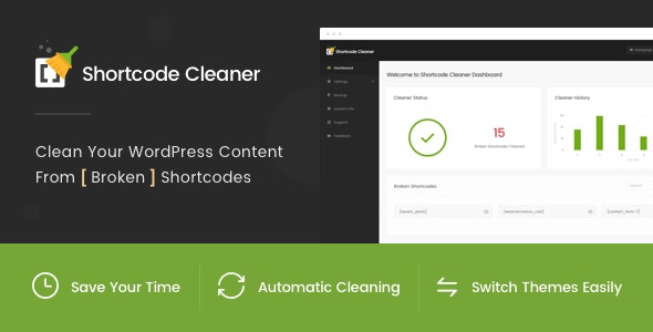 Shortcode Cleaner v1.1.6 – 清理 WordPress 内容中的损坏短代码插图