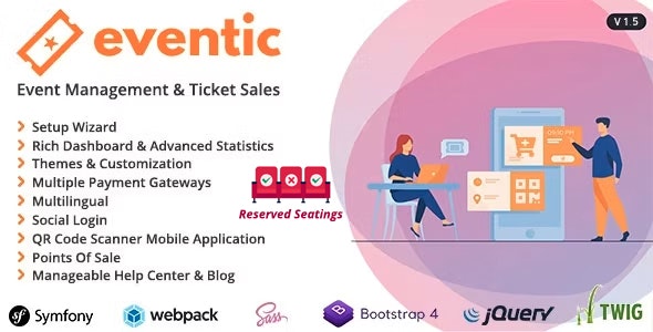 Eventic V1.5 – Ticket Sales And Event Management System插图