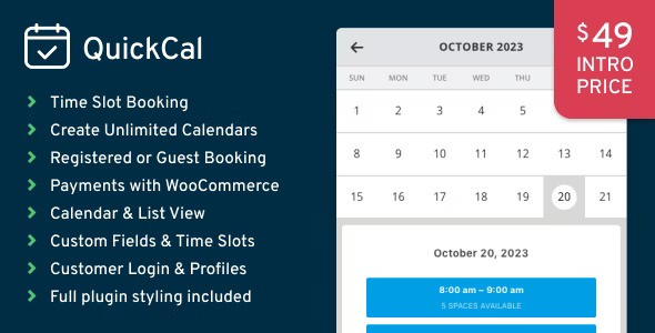 QuickCal v1.0.15 – WordPress 预约日历插图