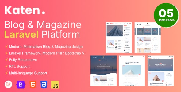 Katen V1.1.6 – 博客和杂志 Laravel Script插图