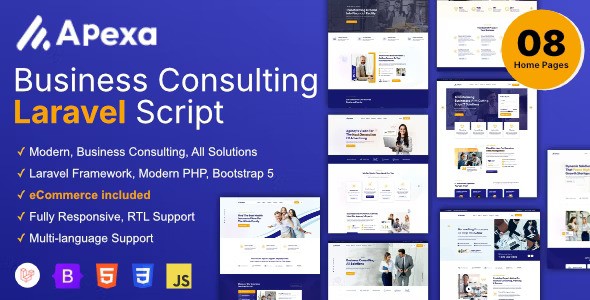 Apexa v2.1.0 – Multi-Purpose Business Consulting Laravel Script插图