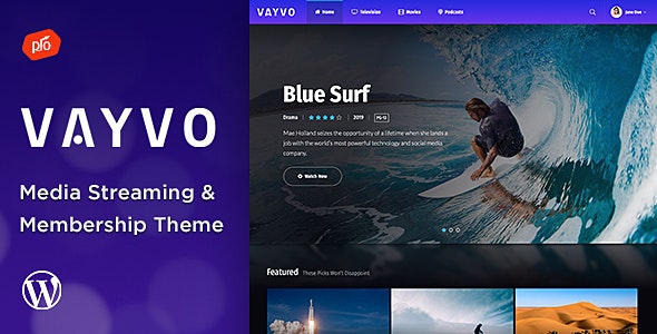 Vayvo V6.0 – WordPress媒体流和会员主题插图