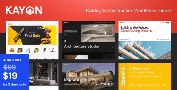 Kayon v1.0 – Building & Construction WordPress Theme插图