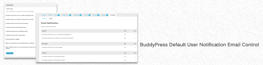 BuddyPress Default Email Notification Settings Control v1.1.1插图