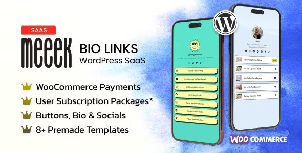 Meeek v2.2.4 – Bio Links SaaS (WordPress)插图