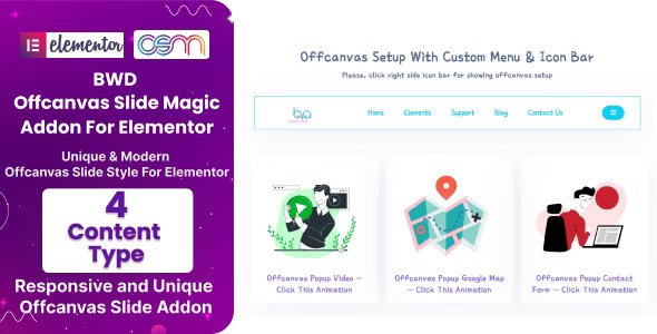 BWD Offcanvas Slide Magic Addon For Elementor v1.5插图