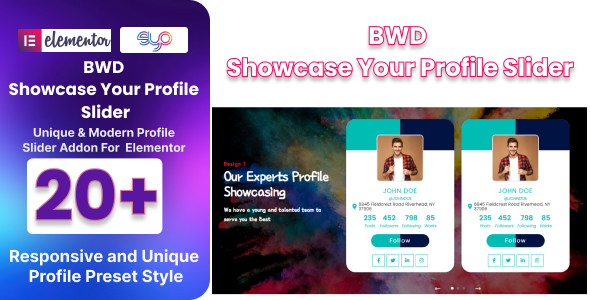 BWD Showcase Your Profile Slider Addon For Elementor v1.5插图