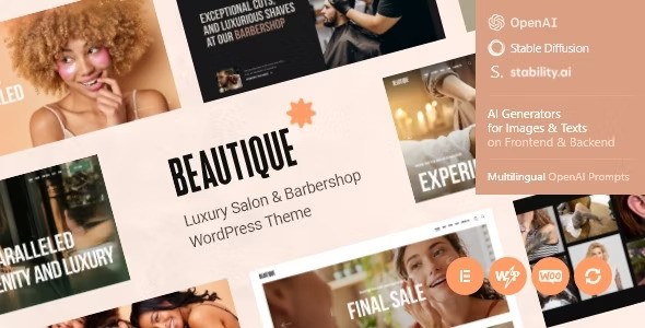 Beautique v1.5.0 – 豪华沙龙和理发店 WordPress 主题插图