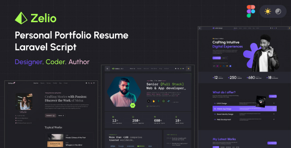 Zelio v1.1.3 – Personal Portfolio Resume Laravel Script插图