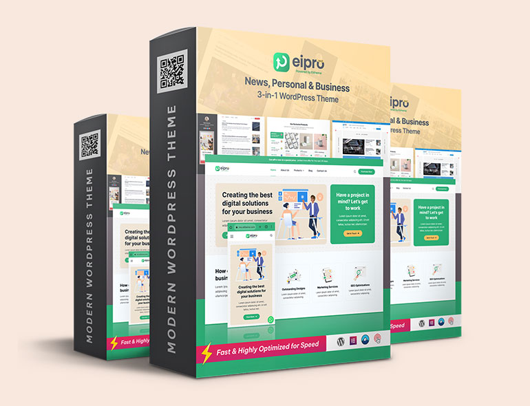 eiPro v1.2.6 – WordPress 新闻、个人和商业高级主题插图