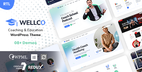 Wellco v1.0.5 – 辅导和在线课程 WordPress 主题插图