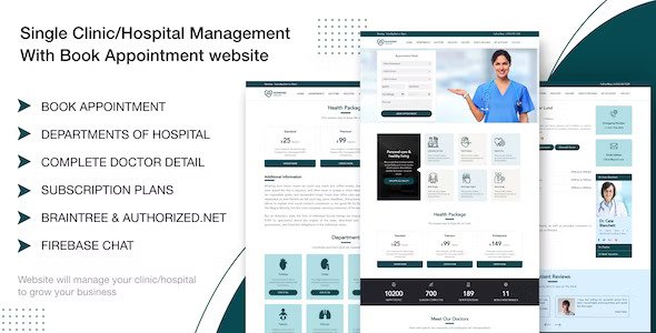 Single Clinic Hospital Management With Book Appointment website v1.2插图