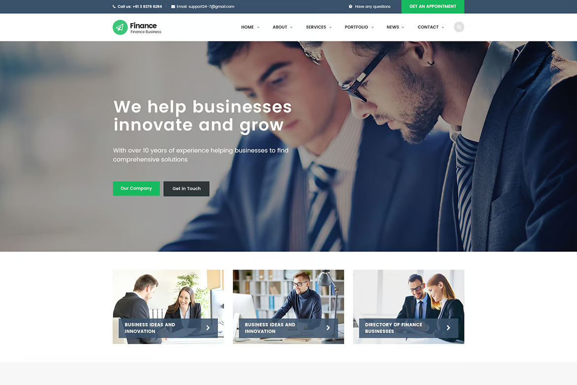 Finance – Consulting, Accounting HTML Template 2024-12-01插图
