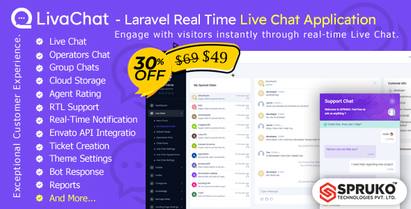 LivaChat v2.0 – php Laravel实时聊天应用程序插图
