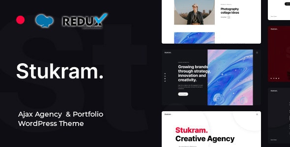 Stukram v6.0.5 – AJAX 代理和作品集 WordPress 主题插图