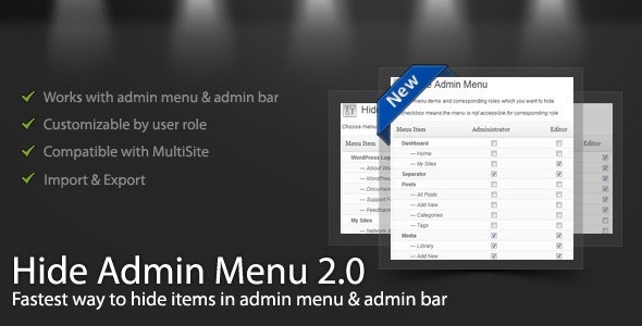 WordPress Hide Admin Menu Plugin v3.0.9插图