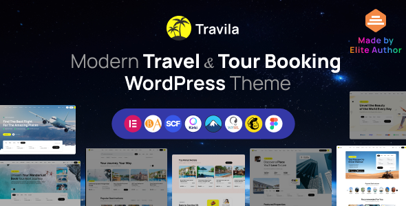 Travila v1.3 – 旅行预订 WordPress 主题插图