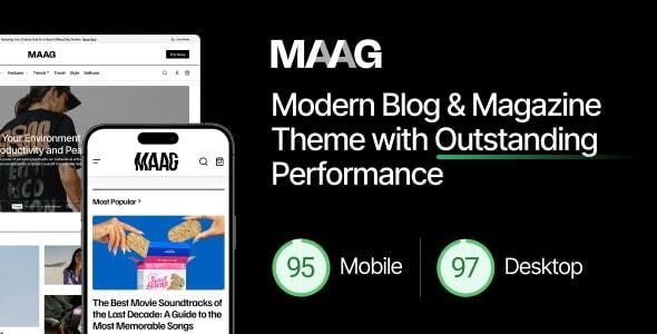 Maag v1.0.7 – 性能卓越的现代博客和杂志主题插图
