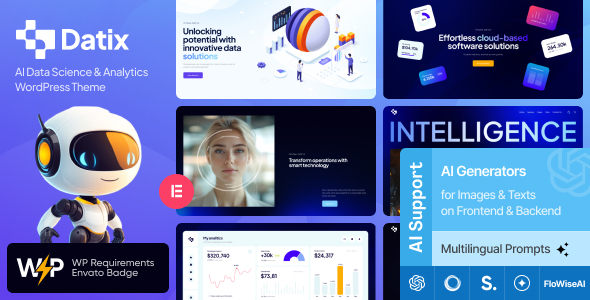 Datix v1.0 – AI 数据科学与分析 WordPress 主题插图