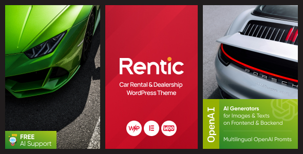 Rentic v1.0 – 汽车租赁和经销商 WordPress 主题插图