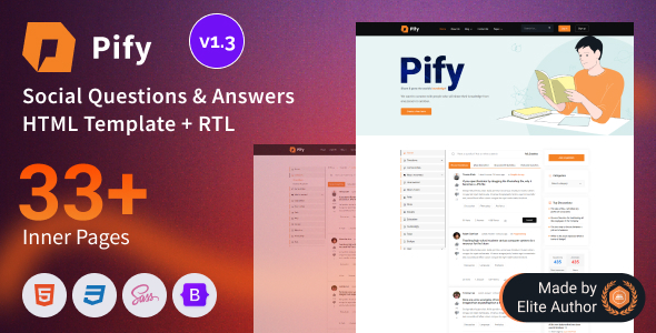Pify v1.3 – 社交问答 Bootstrap 5 模板插图