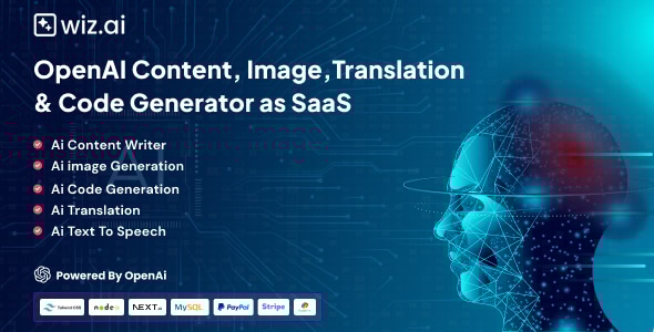 WizAI v1.5 – OpenAI Content, Image, Translation, ChatBot, and Speech to Text Generator SaaS Platform插图