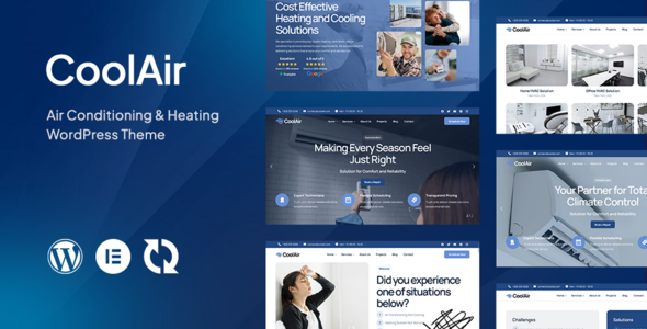 Coolair v1.1.5 – 空调和暖气 HVAC WordPress 主题插图