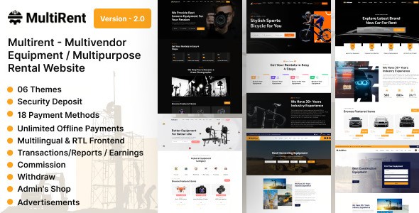 Multirent v2.0 – 多供应商设备/多用途租赁网站插图