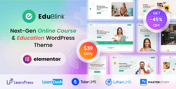 EduBlink v1.0.20 – 教育和在线课程 WordPress 主题插图