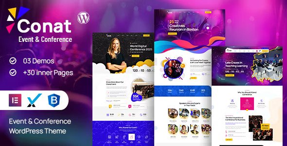 Conat v1.2.3 – 活动和会议 WordPress 主题 + RTL Ready插图