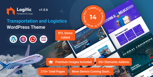 Logitic v1.0.7 – 运输与物流 WordPress 主题插图