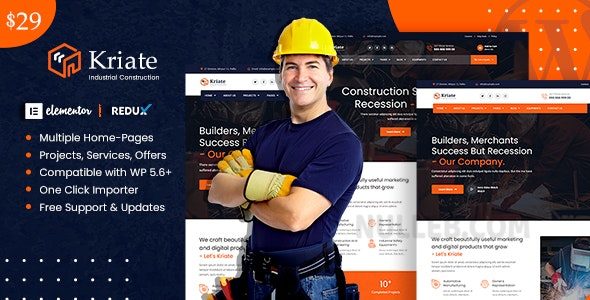 Kriate v1.2.7 – Industrial Construction Multipurpose WordPress Theme插图