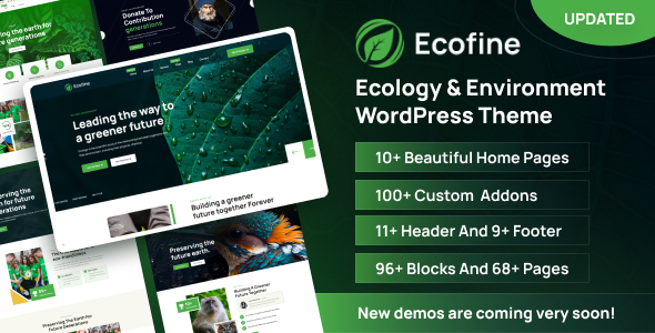 Ecofine v1.1.3（破解版） – 生态与环境 WordPress 主题插图