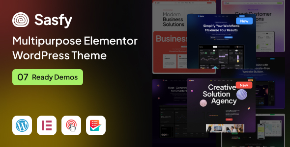 Sasfy v1.0.5 – 多用途 Elementor WordPress 主题插图