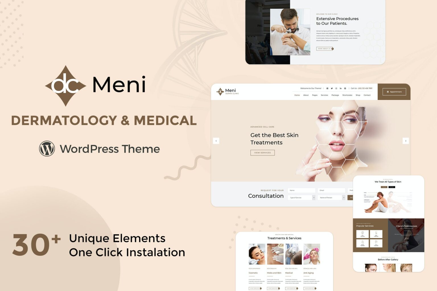 Meni v3.3 – Medical Doctor WordPress Theme插图