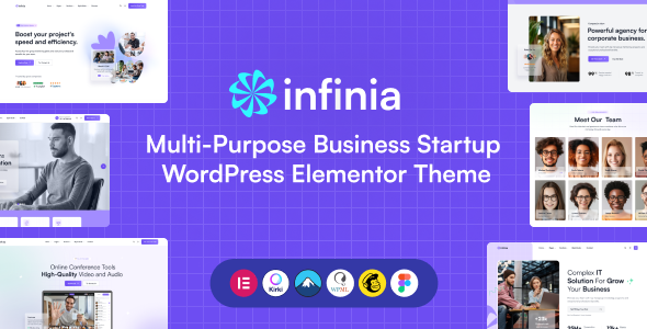 Infinia v1.0 – 多用途商业初创 WordPress Elementor 主题插图