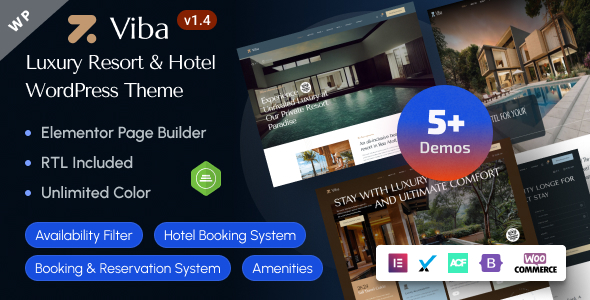Viba v1.6 – 豪华度假村和酒店 Elementor WordPress 主题