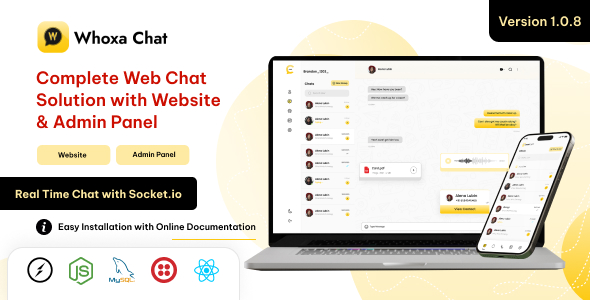 Whoxa Chat v1.0.8 – 聊天脚本 | Web Whatsapp 克隆 | Nodejs 聊天软件 | 聊天网站 | 群聊