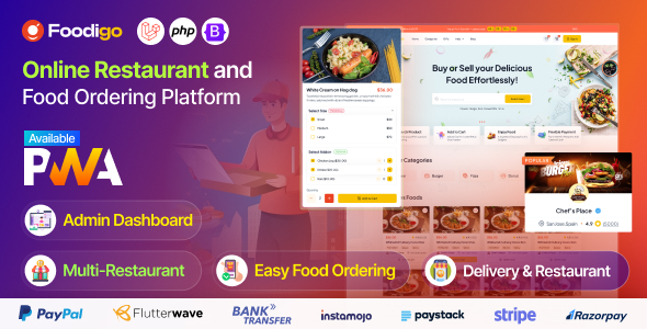 Foodigo v2.3.0 – Multi Restaurant and Online Food Ordering System Marketplace